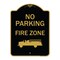 Signmission Designer Series-No Parking Fire Zone With Graphic Black & Gold, 24" x 18", BG-1824-9818 A-DES-BG-1824-9818 - alternate 1